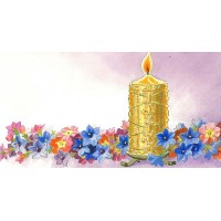 BLUMEN. - Aquarell. - Arrangement mit Frühlingsenzian (Schusternagerl). Bild 1